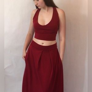 Dark red prom or bridesmaid dress